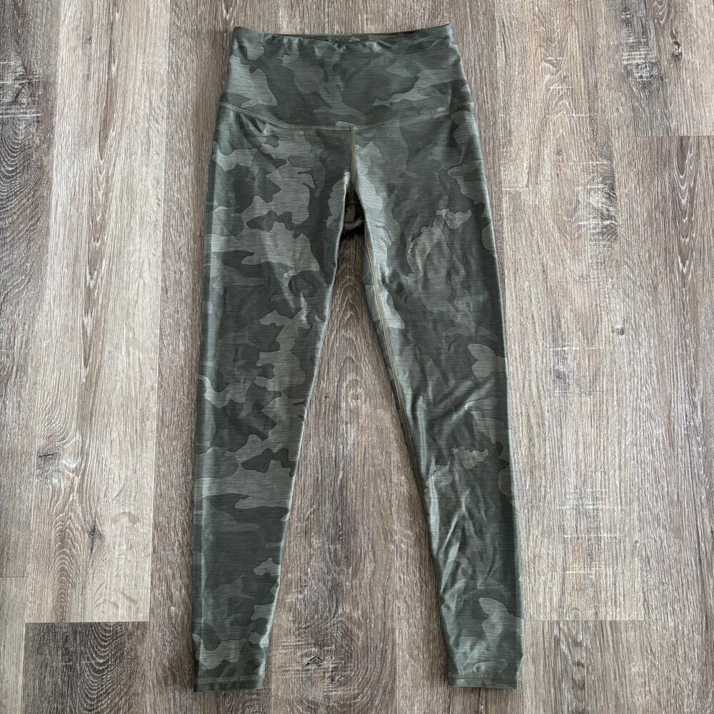 Prana Camo Print Ankle Crop Legging Green - Size: Small